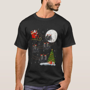 T-shirt Lumières des arbres de Noël amusant Père Noël équi
