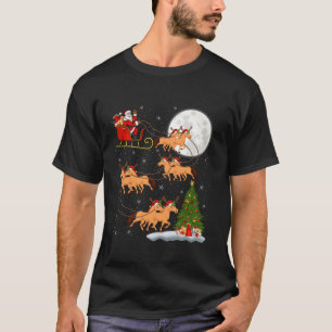 T-shirt Lumières des arbres de Noël Drôle Père Noël équita