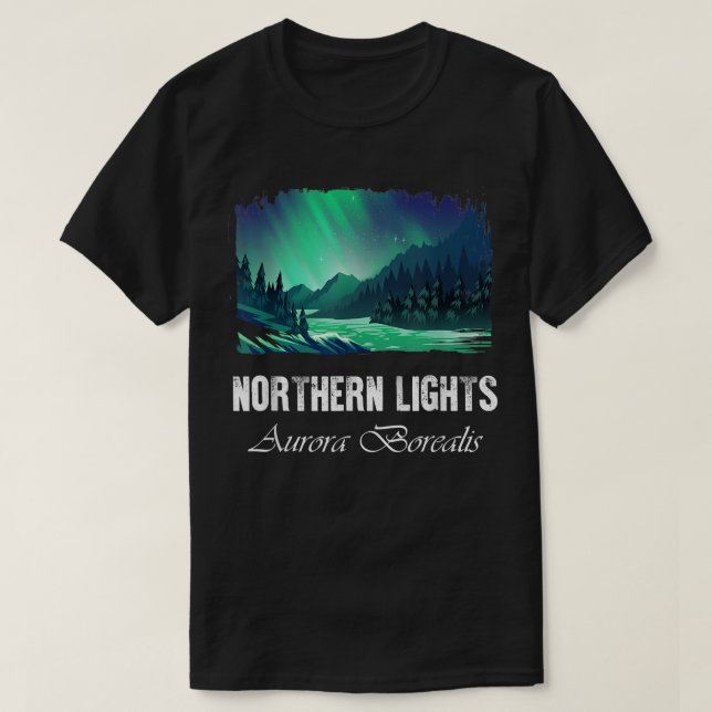 T-shirt Lumières du Nord, Aurora Borealis  (Design devant)