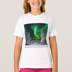 T-shirt lumières du nord en hiver
