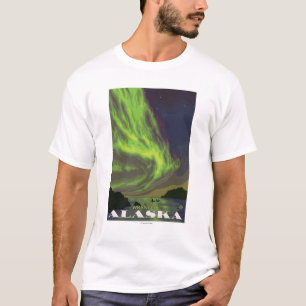 T-shirt Lumières du nord et orques - Wrangell, Alaska