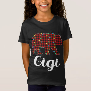 T-Shirt Lumières rouges de Noël géantes Gigi Bear Xmas Pyj