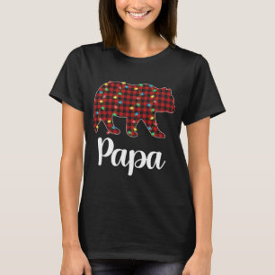 T-shirt Lumières rouges de Noël Papa Bear Xmas Pajama
