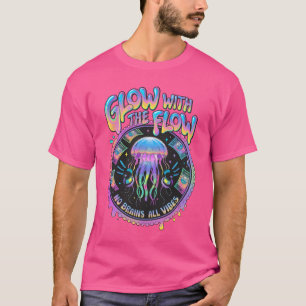 T-shirt Luminaire Avec Flux Jellyfish Vaporwave Aesthétiqu