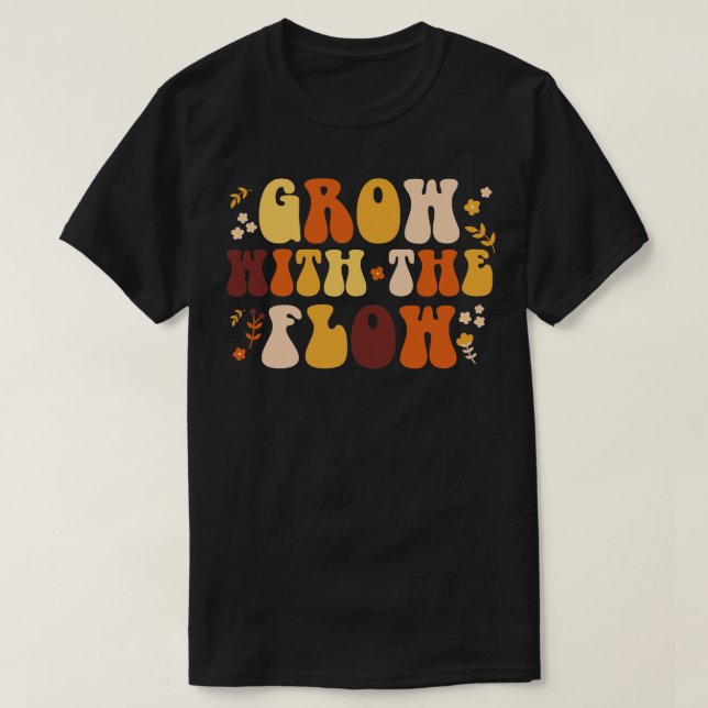 T-shirt Luminaire Avec Le Flux Retro Floral Milieu De Sant (Design devant)