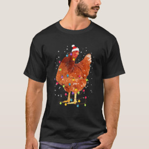 T-shirt Luminaire de sapin de Noël de poulet drôle Ornemen