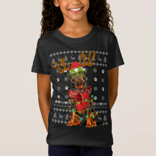 T-Shirt Luminaires de Noël doux rotttweiler Chien Chien Ch