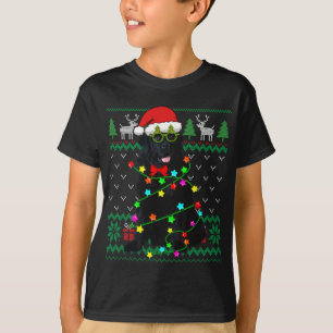 T-shirt Luminaires de Noël doux Terre-Neuve Tasse de chien