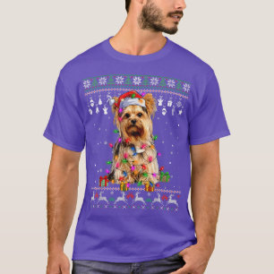 T-shirt Luminaires de Noël doux Yorkshire Terrier Do