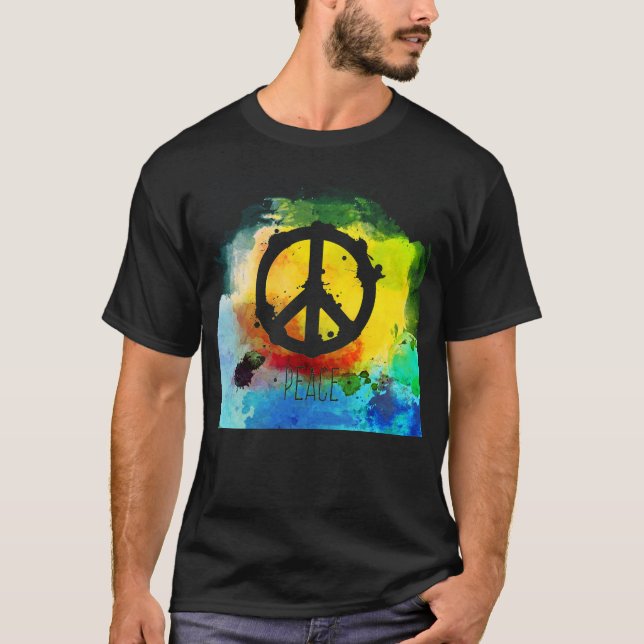 T-shirt lumineux de Boho de couleurs de symbole de (Devant)