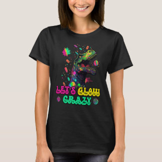 T-shirt Luminons Crazy Rex Dinosaur Costume Super Glow