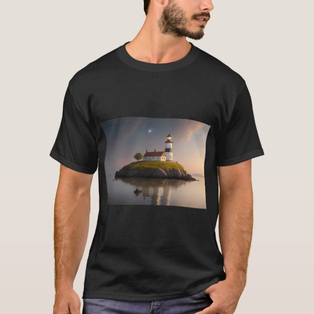 T-shirt Luminosité du phare par la mer Print Tee (Devant)