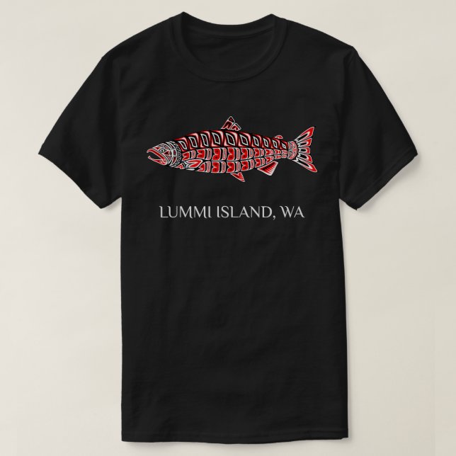 T-shirt Lummi Island WA Amérindien Saumon de coho Fisher (Design devant)