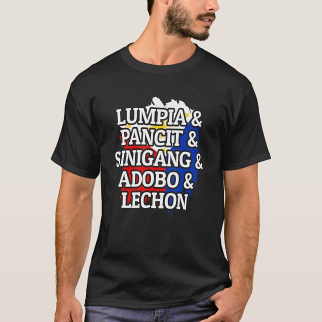 T-shirt Lumpia Pancit Sinigang Adobo Lechon Philippines Fo (Devant)