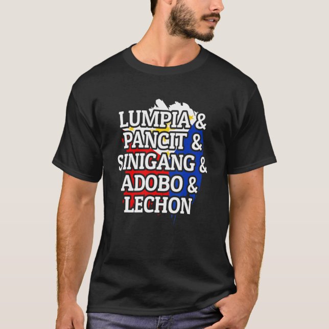 T-shirt Lumpia Pancit Sinigang Adobo Lechon Philippines Fo (Devant)