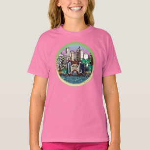 T-shirt Luna Park ronde - ciel mauve