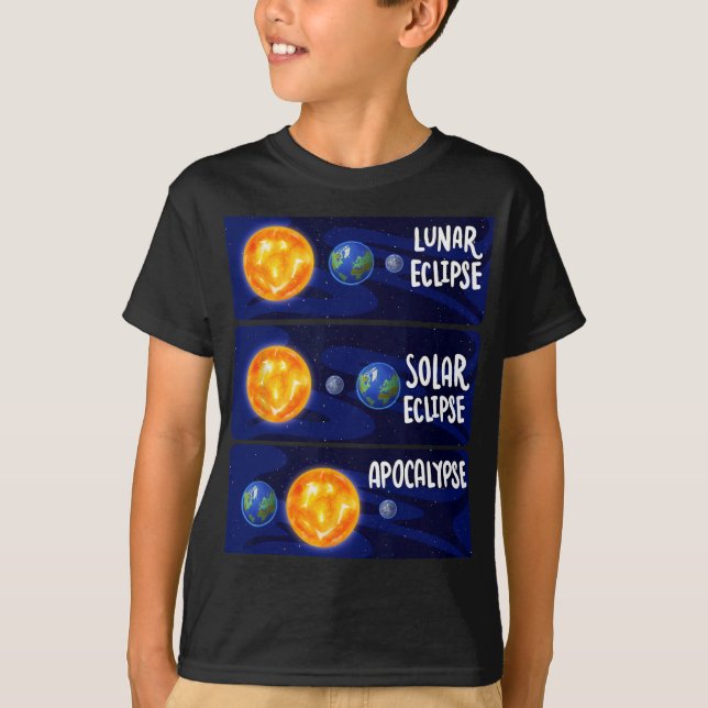 T-shirt Lunaire Eclipse Solaire Apocalypse Astrologie M (Devant)