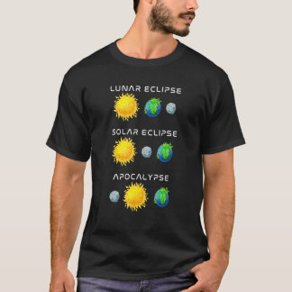 T-shirt Lunaire Eclipse Solaire Eclipse Apocalypse Drôle S