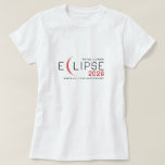 T-shirt Lunar Eclipse 2026 Custom Location Commemorative<br><div class="desc">Total lunar eclipse 2026 custom t-shirts are the ultimate way to mark this rare celestial event with personalized style. Designed with bold red and black typography, this white tee prominently displays the March 2–3, 2026 eclipse date and includes a customizable location line to commemorate your unique viewing experience. Perfect for...</div>