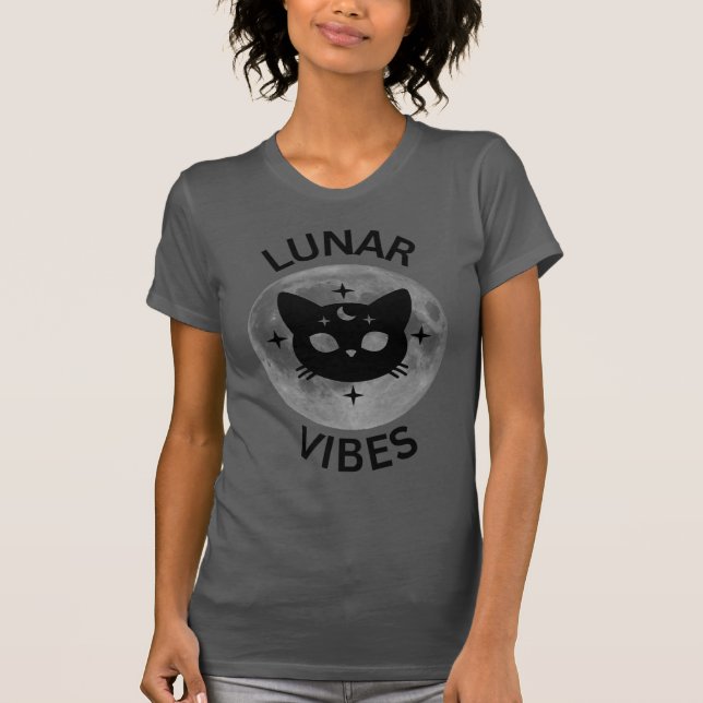 T-shirt Lunar Vibes Chat + Lune  (Devant)
