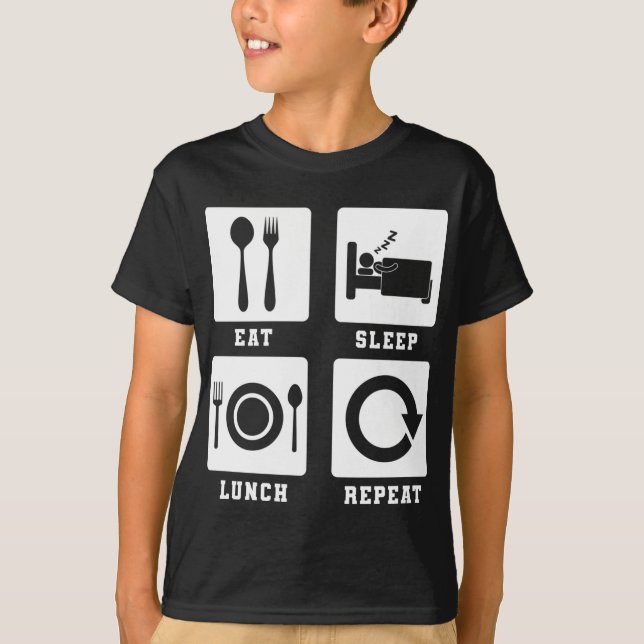 T-shirt Lunch Lady Eat Sleep Lunch Repeat Lunch Lady (Devant)