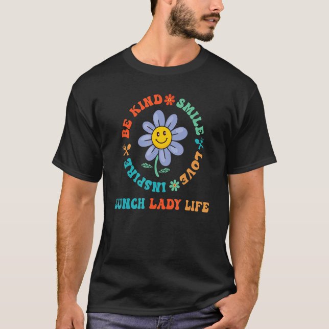 T-shirt Lunch Lady Retro Super Floral School Lunch Lady L (Devant)