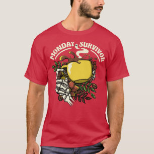 T-shirt Lundi Survivant Squelette Café à la main par Tobe 