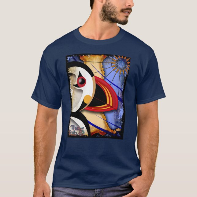 T-shirt Lundy Puffin 3 Navy (Devant)