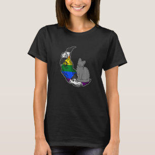 T-shirt Lune Allée Droite Drapeau Chat LGBTQ Espace Sûr Ga