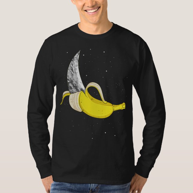 T-shirt Lune Banana Amusante Espace Nourriture Fruit Surré (Devant)