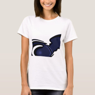 T-shirt Lune bleue : Bleu Abstrait, Blanc & Noir