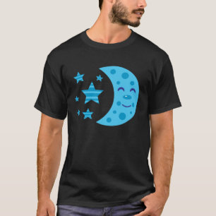 T-shirt Lune bleue et étoiles rayées