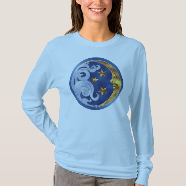 T-shirt Lune céleste et étoiles (Devant)