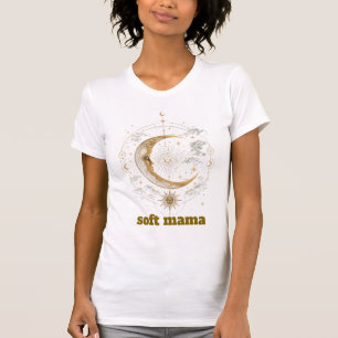 T-shirt Lune céleste et étoiles Boho Soft Mama Mystique A