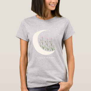 T-Shirt Lune Céleste et Étoiles Florales