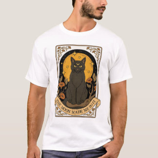 T-shirt Lune Chat Noir | Esthétique Sorcière Vinta