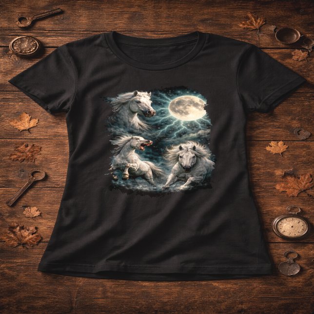 T-Shirt Lune Chevaux Sauvages (Créateur téléchargé)