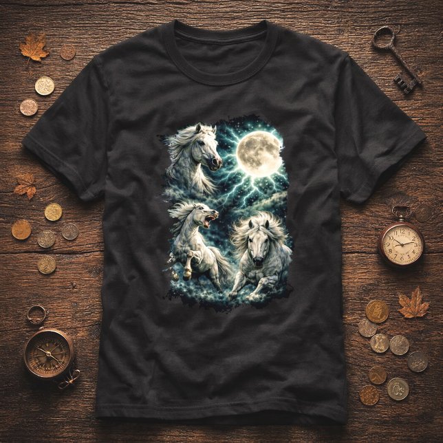 T-Shirt Lune Chevaux Sauvages (Créateur téléchargé)