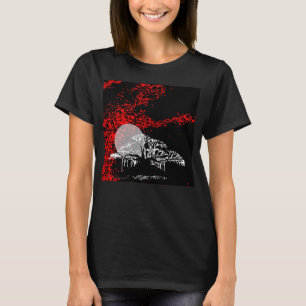 T-shirt Lune dans le ciel rouge