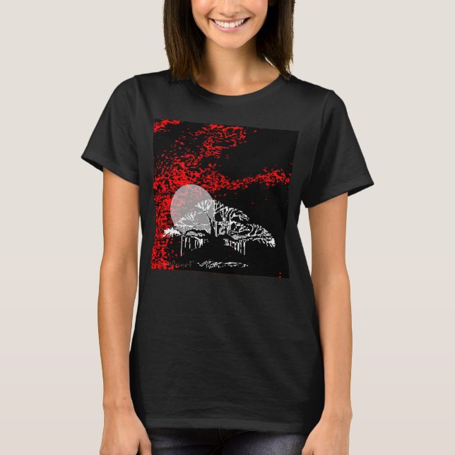 T-shirt Lune dans le ciel rouge (Devant)