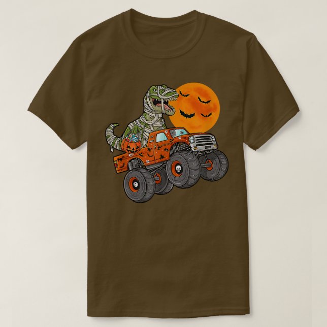 T-shirt Lune de camion Dinosaur Halloween (Design devant)