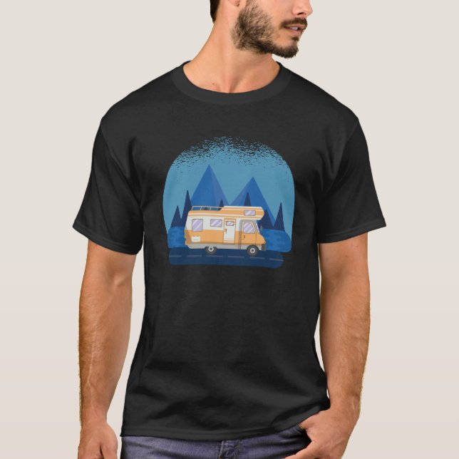 T-shirt Lune de camping de campeur du campeur rv de (Devant)