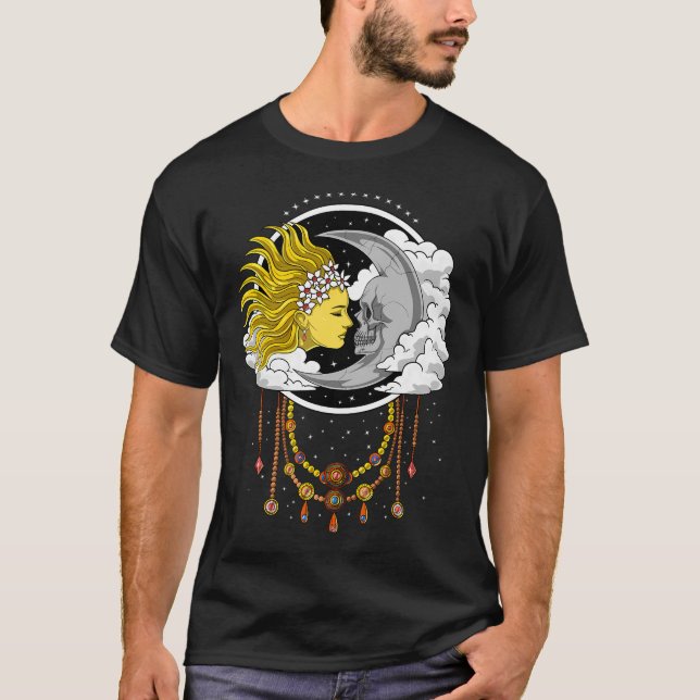 T-shirt Lune de crâne vintage (Devant)