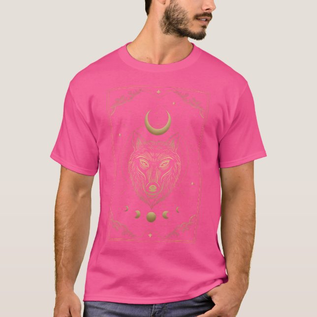 T-shirt Lune de crête de loup Engrave céleste luxueux (Devant)