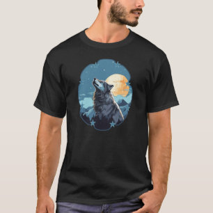 T-shirt Lune de loup étoiles