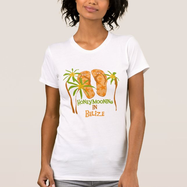 T-shirt Lune de miel en Belize (Devant)