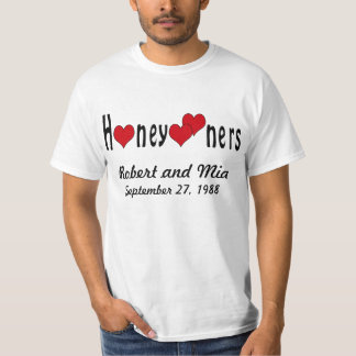 T-shirt Lune de miel et Coeurs personnalisés