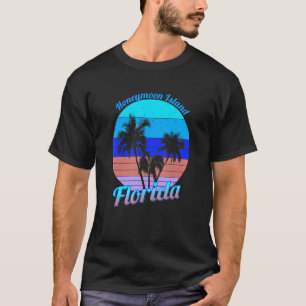 T-shirt Lune de miel Floride Arbres tropicaux rétro Palmie