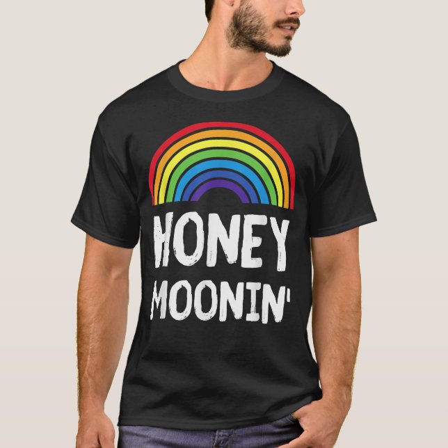 T-shirt Lune de miel LGBT Gay Lesbienne Mariée Marié Lune  (Devant)