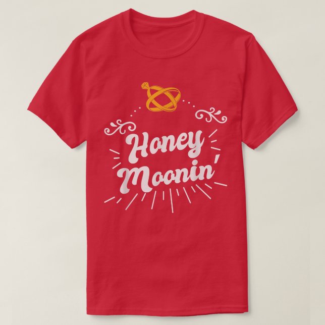 T-shirt Lune de miel pour la mariée et le marié passant la (Design devant)